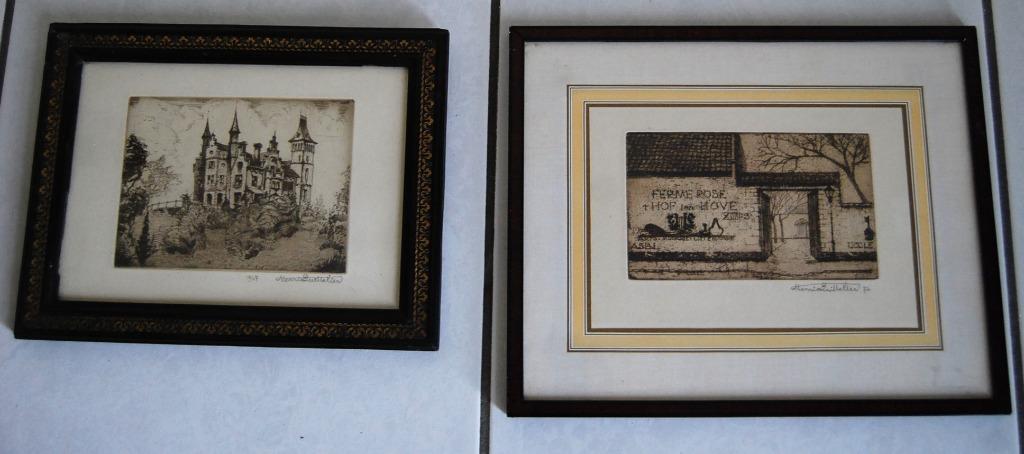 2 Etsen van Henri Quittelier (1884-1980), Antiquités & Art, Enlèvement ou Envoi