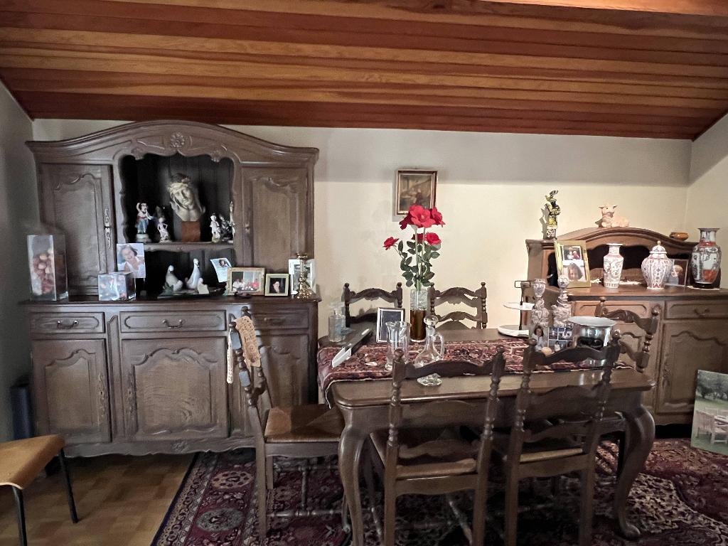 Vintage eetkamer, Ophalen, Gebruikt, Vintage/retro, 4 tot 6 stoelen