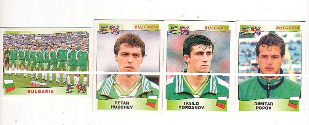Panini Europa '' 96 / Bulgaria / 4 stickers, Verzenden, Zo goed als nieuw, Poster, Plaatje of Sticker