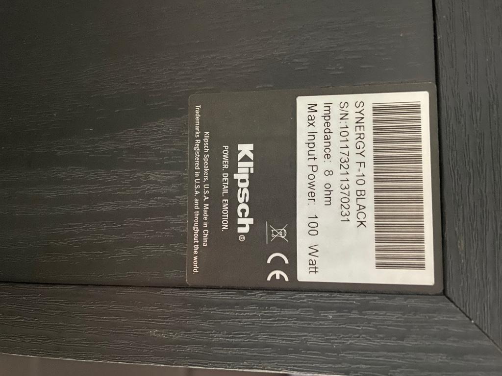 Klipsch Synergie F 10 Black, TV, Hi-fi & Vidéo, Comme neuf, 120 watts ou plus, Haut-parleurs Frontaux, Arrière ou Stéréo, Autres marques