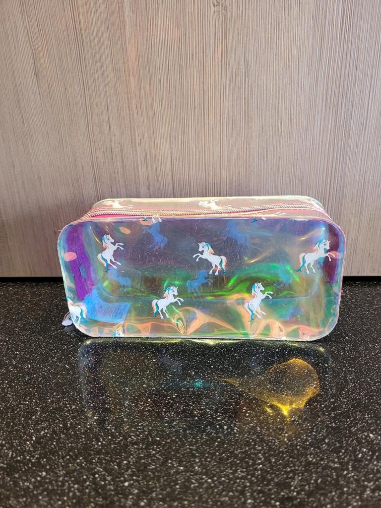 Doorschijnende pennenzak eenhoorns, Ophalen, Gebruikt