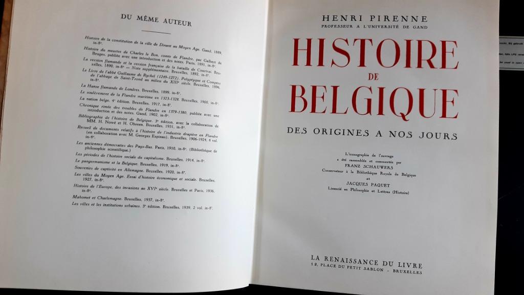 4 Boeken van Historie van België, van Henri Pirenne., Enlèvement, Utilisé, Belgique