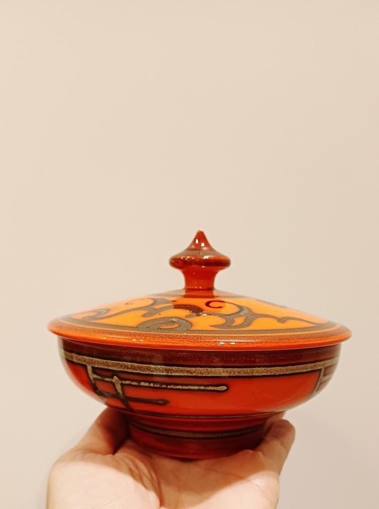 Bocal et couvercle, Tokyo, Flore, Gouda, Antiquités & Art, Enlèvement ou Envoi