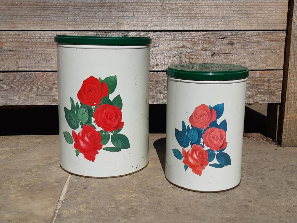 2 boites en métal Tomado vintage 1960 made in Holland, roses, Enlèvement ou Envoi, Utilisé, Autre, Autres marques