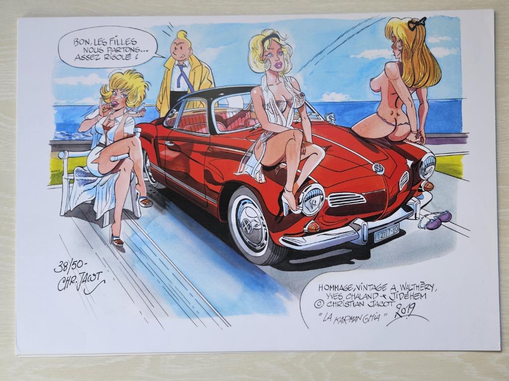 Estampe hommage Chaland-Walthery-Jedéhem  42x30 Neuf, Livres, BD, Une BD, Envoi, Comme neuf, Jacot(Walthéry -Chaland )