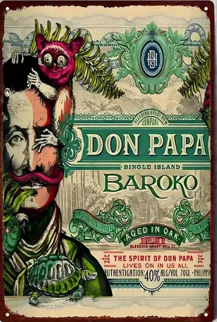 Metalen reclamebord Don Papa Baroko - retro vintage mancave, Verzamelen, Merken en Reclamevoorwerpen, Nieuw, Reclamebord, Ophalen of Verzenden