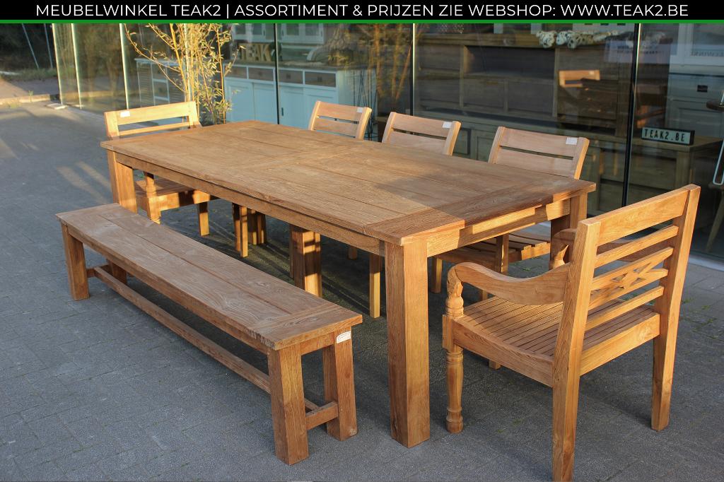 Nouveaux meubles de jardin en teck - table de jardin en teck, Enlèvement ou Envoi, Neuf, Bois de teck