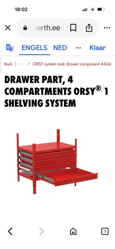 Würts ladekast ( 4 opbergsystemen ), Huis en Inrichting, Kasten | Ladekasten, 3 of 4 laden, Ophalen, Zo goed als nieuw, Metaal