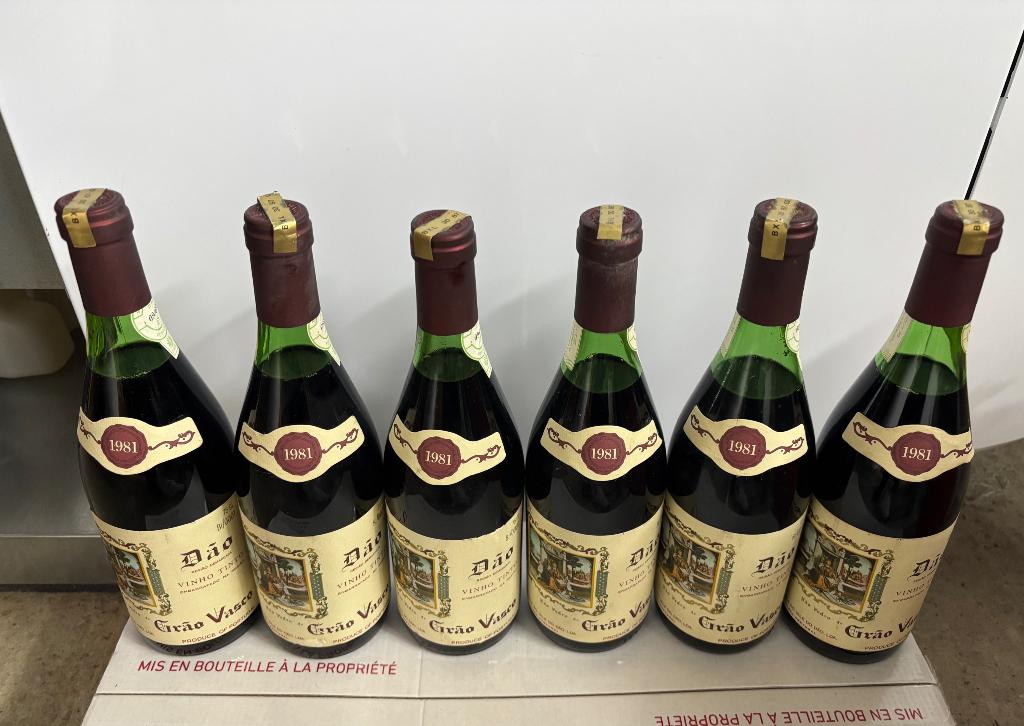 1981 Grao Vasco Tinto - Dão - 6 flessen, Verzamelen, Wijnen, Overige gebieden, Ophalen of Verzenden, Zo goed als nieuw, Rode wijn