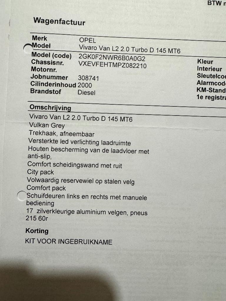 Opel Vivaro 2.0 Diesel 2023, Autos, Achat, 6 portes, Euro 6, 3 places