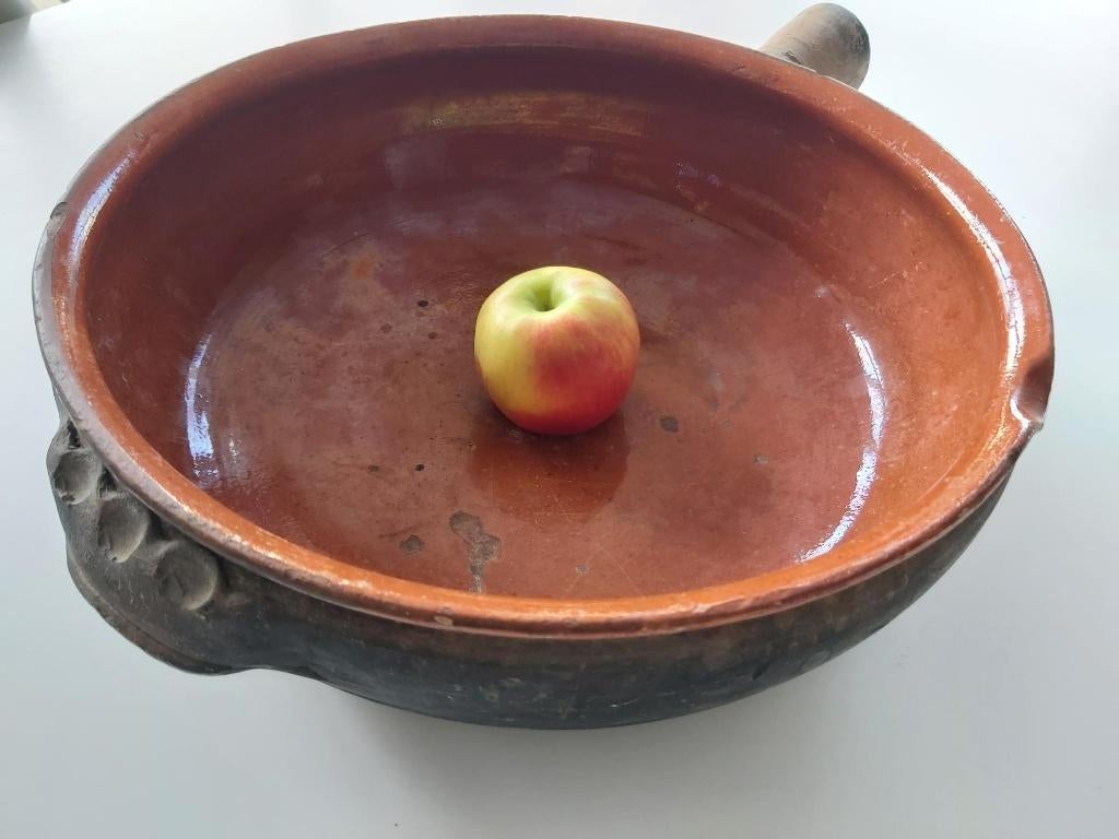 Prachtige zeer grote franse aardewerken kook pot / caquelon, Ophalen of Verzenden