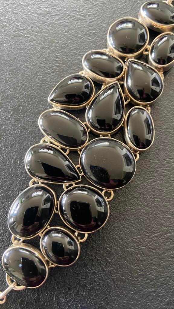 Bracelet argent et onyx, Bijoux, Sacs & Beauté, Broches, Enlèvement, Comme neuf, Argent, Argent