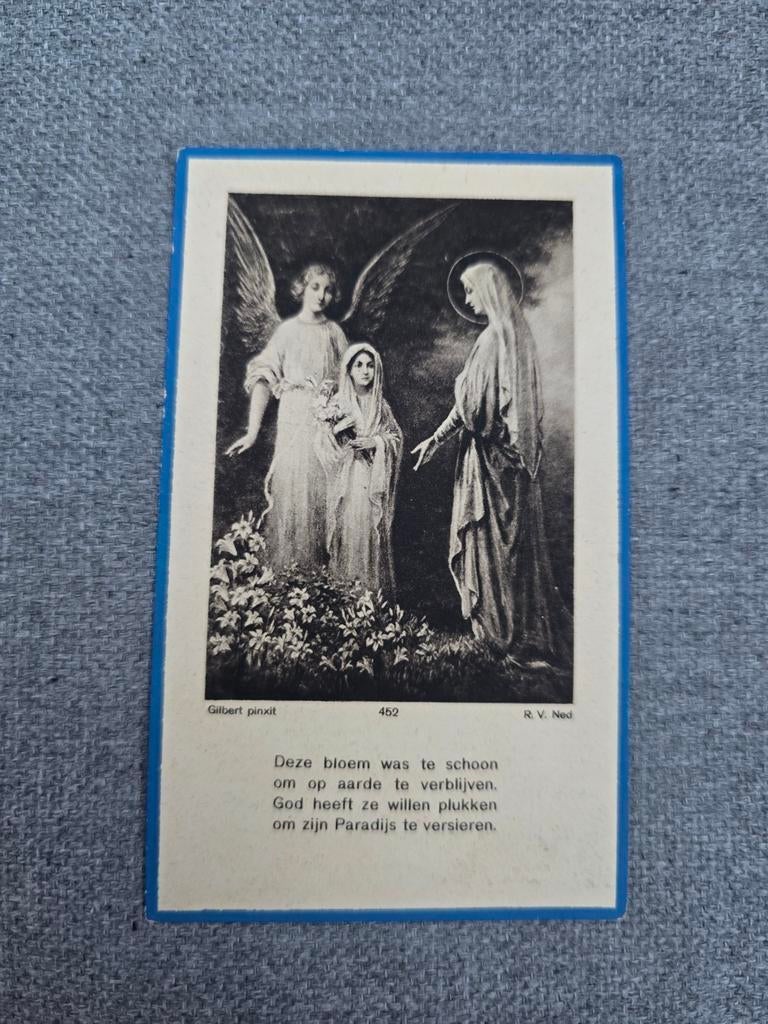 Carte de décès d'enfant, 1930, Diest, Enlèvement ou Envoi, Image pieuse