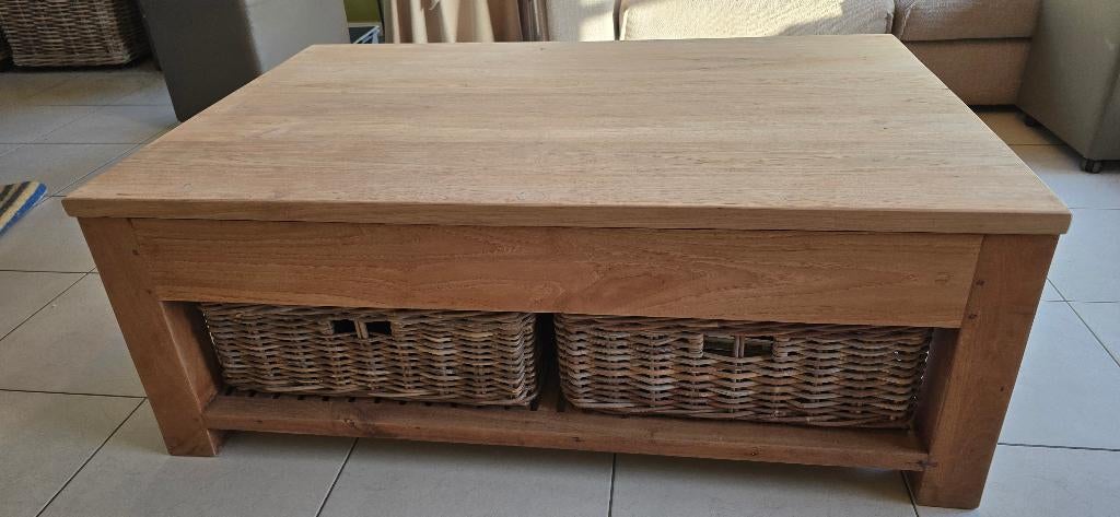 Teak Salontafel NIEUW, Maison & Meubles, Tables | Tables de salon, 100 à 150 cm, Moins de 50 cm, Enlèvement ou Envoi, Royal Teak