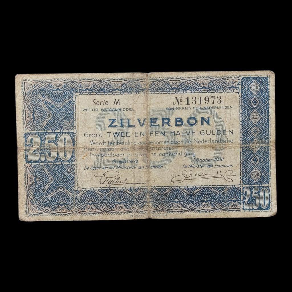 Bankbiljet / Zilverbon/Nederland - 2 1/2 Gulden / 1938, Postzegels en Munten, Ophalen of Verzenden, Overige landen, Los biljet