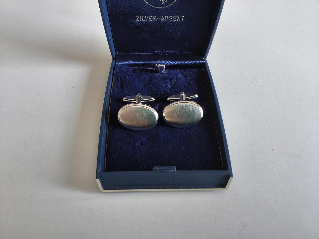 Paar zilveren manchetknopen, Ophalen of Verzenden, Zo goed als nieuw, Zilver