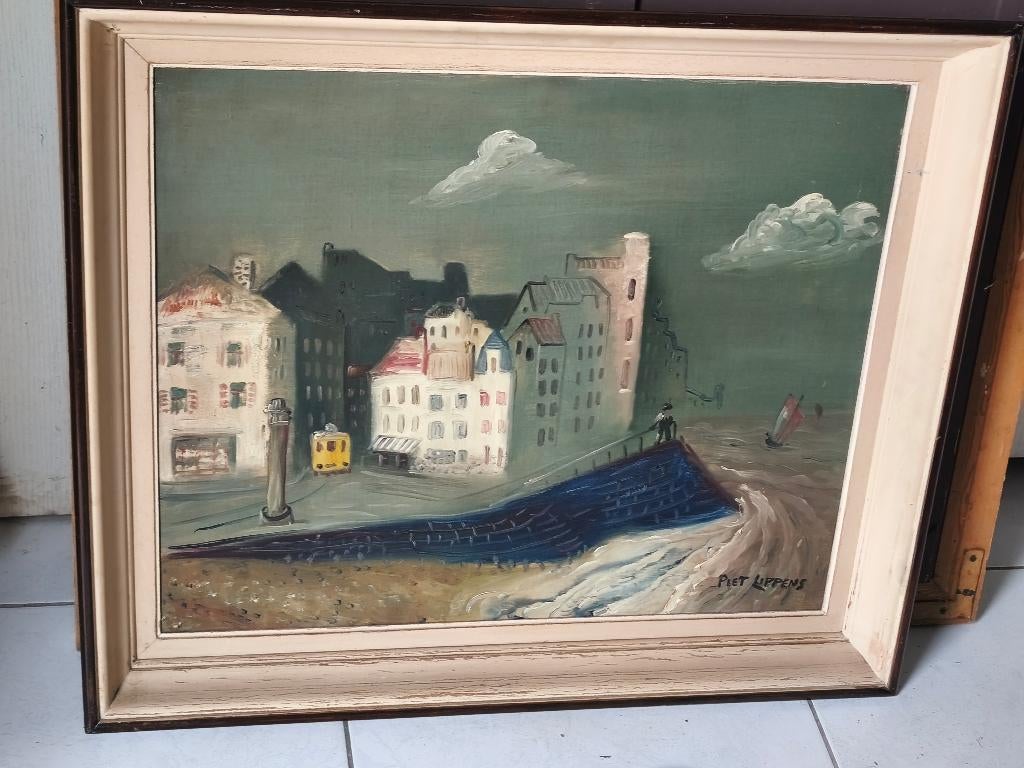Huile sur toile signe Piet lippens, Antiek en Kunst, Kunst | Schilderijen | Klassiek, Ophalen of Verzenden