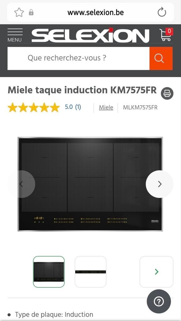 Taque induction MIELE 80cm 6zones Neuve, Enlèvement, Induction