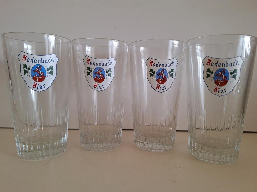 4x oude 33cl Rodenbach glazen brouwerij Rodenbach Roeselare, Verzamelen, Ophalen of Verzenden