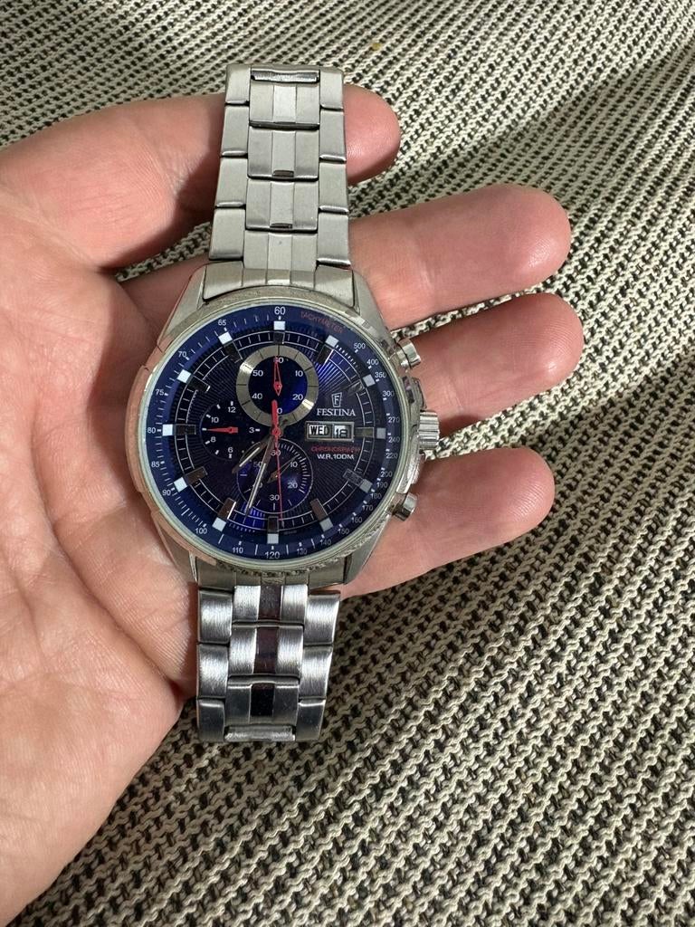 Fossil & Festina horloges te koop, Ophalen, Staal, Polshorloge, Leer