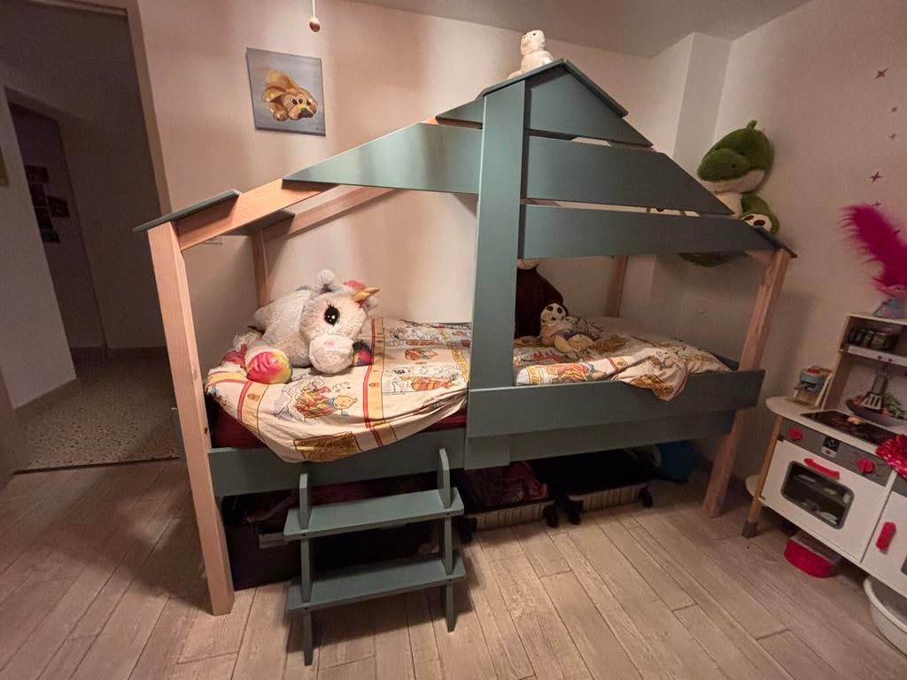 Lit cabane FOREST conforama, Enfants & Bébés, Enlèvement ou Envoi, Comme neuf, Lit mi-hauteur mezzanine