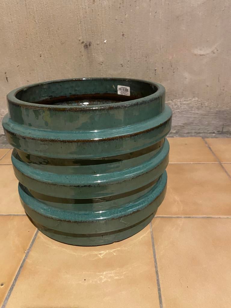 Mooie groene bloempot, Enlèvement, Neuf, Pierre, Moins de 30 cm