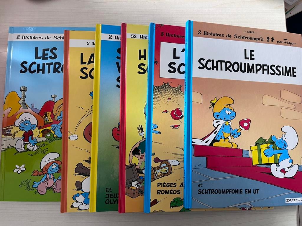 Lot 6 BD Schtroumpf Peyo - Dupuis, Verzamelen, Smurfen, Ophalen, Zo goed als nieuw