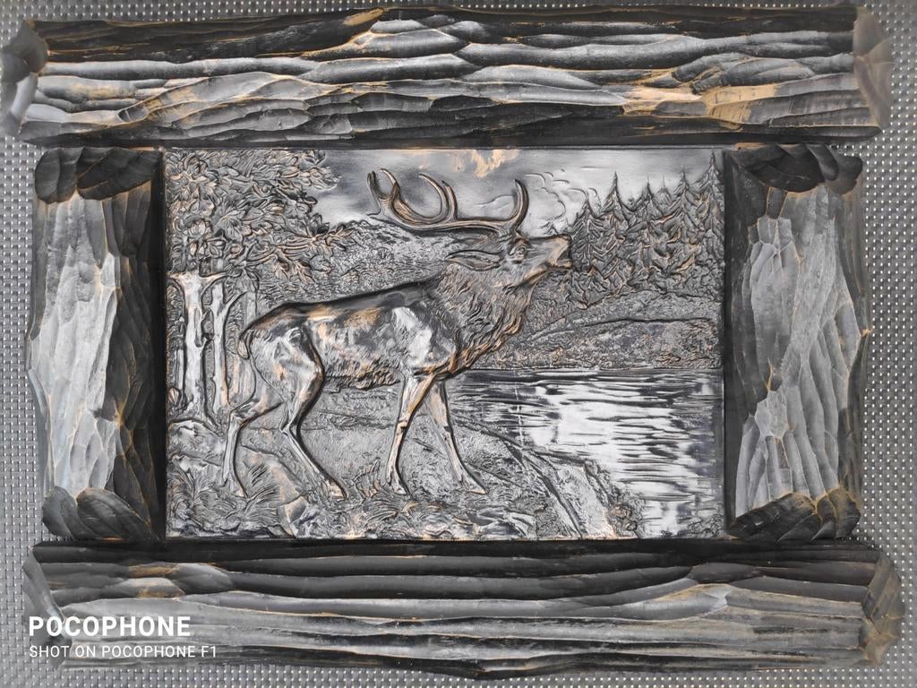 Kader met mannelijk hert, Antiek en Kunst, Ophalen