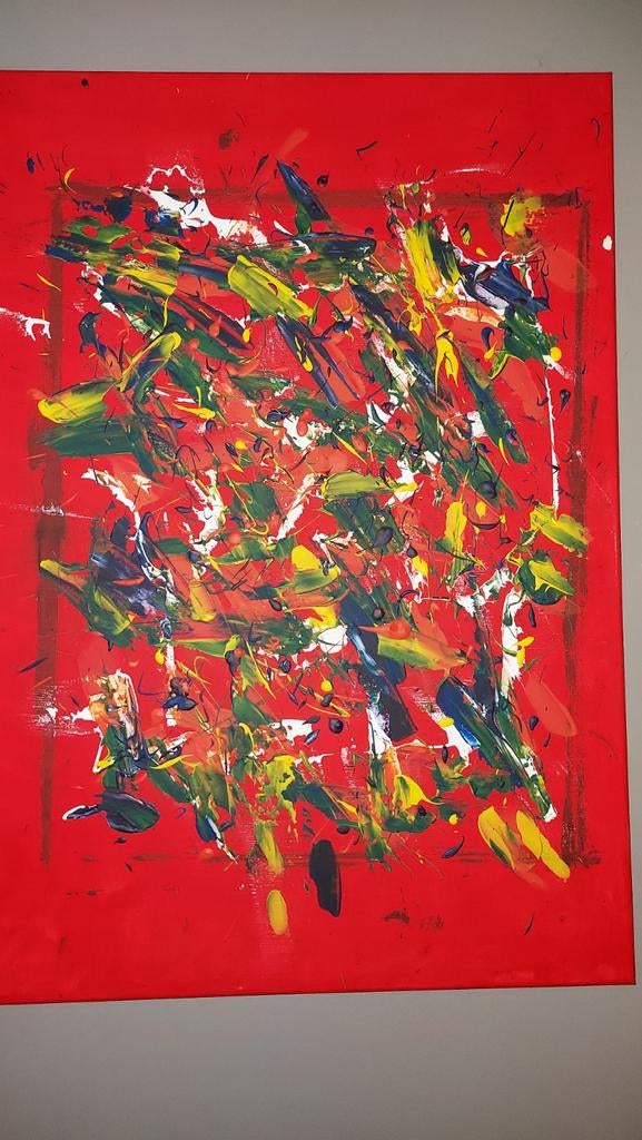 Peinture abstraite sur toile mesurant 70x50cm., Enlèvement