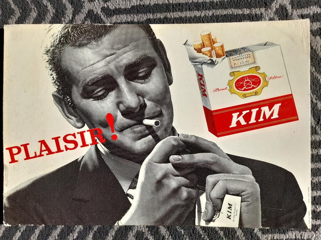 Karton reclame  -  Cigarettes Kim  -  Odon Warland, Envoi, Utilisé