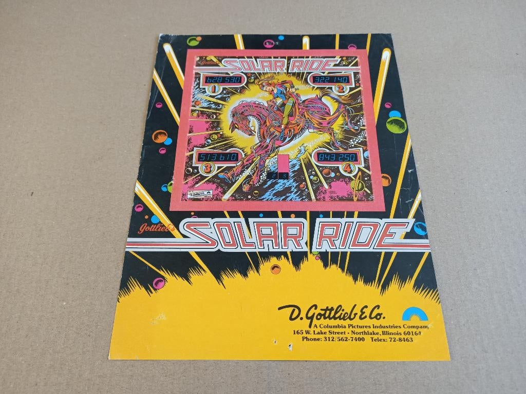 Flyer: Gottlieb Solar Ride (1979) Flipperkast, Collections, Machines | Flipper (jeu), Gottlieb, Envoi