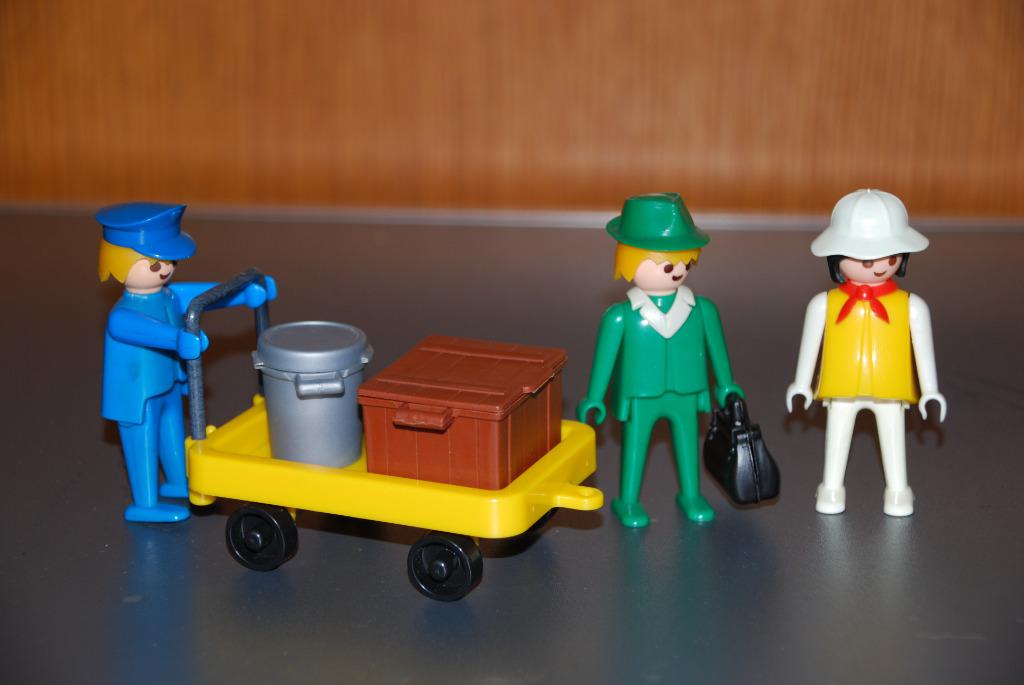 Set porteur bagaes et voyageurs Playmobil Vintage, Enlèvement, Utilisé, Ensemble complet