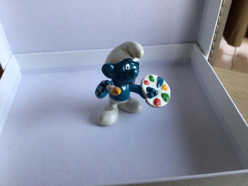 Artiste Schtroumpf Schleich, Collections, Schtroumpfs, Enlèvement ou Envoi, Utilisé, Schtroumpf Bricoleur, Poupée, Figurine ou Peluche