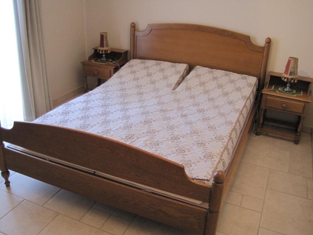 Bed in eik (150cm) met 2 verstelbare Auping bodems, Huis en Inrichting, Ophalen, Bruin, Tweepersoons, Overige maten