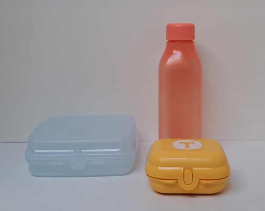 Tupperware™ « Set Déjeuner » saumon - bleu - jaune, Maison & Meubles, Cuisine| Tupperware, Neuf, Boîte, Bleu, Jaune, Blanc, Orange