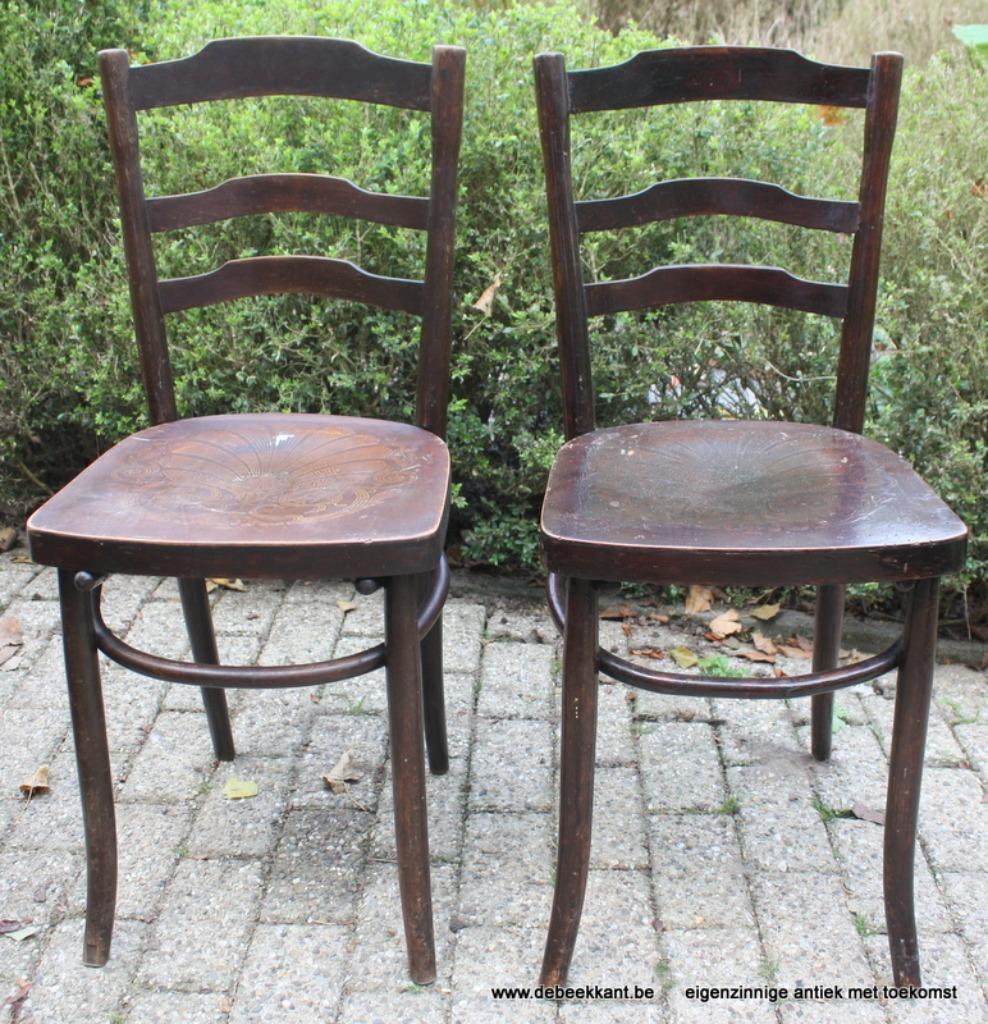 Set retro antieke oude bistrostoelen caféstoelen Thonet, Ophalen