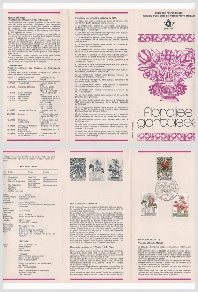 1975 Floralies Gantoises, Timbres & Monnaies, Envoi