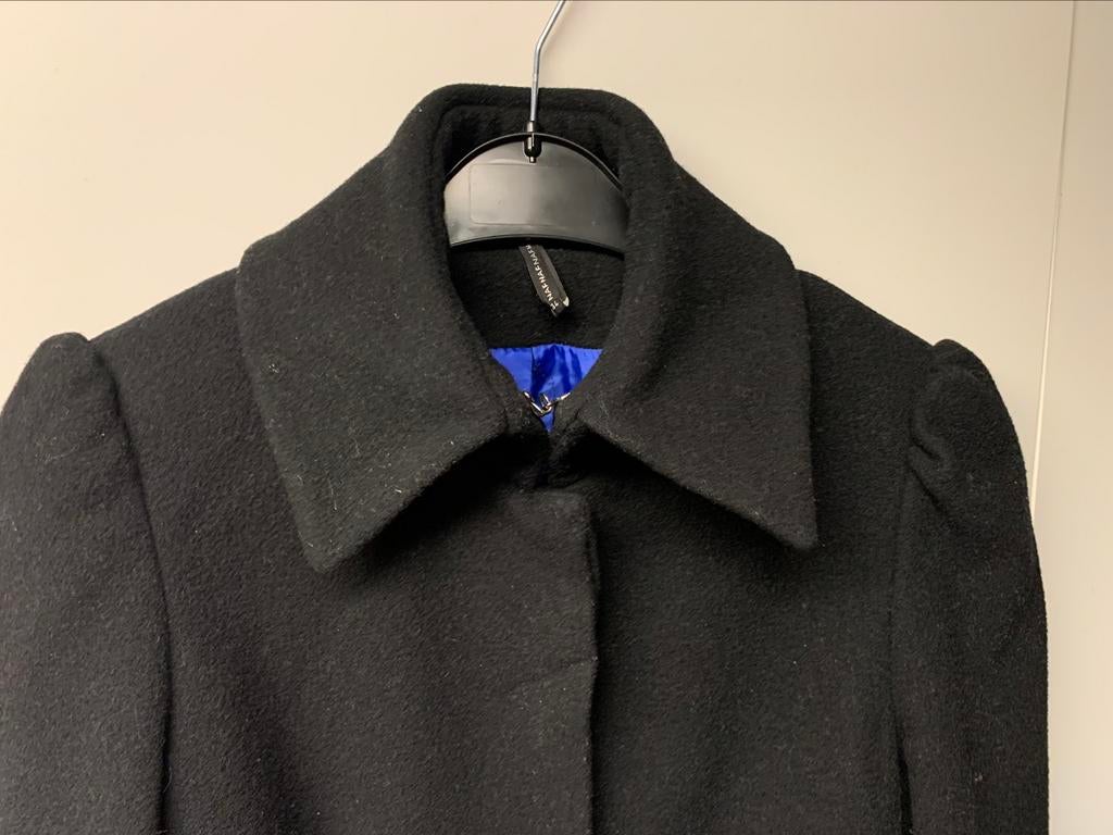 Manteau ceintré en laine NAF NAF 34, Enlèvement, Comme neuf, Bleu