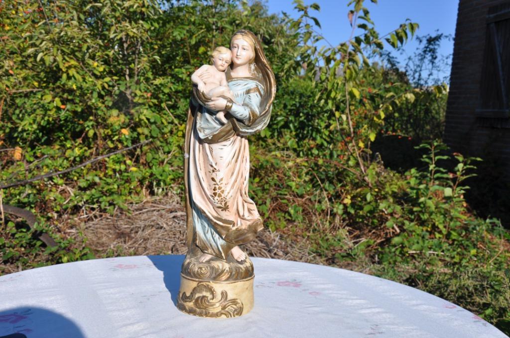 §  vierge a l'enfant en biscuit numero1052, Antiquités & Art, Antiquités | Objets religieux, Enlèvement ou Envoi