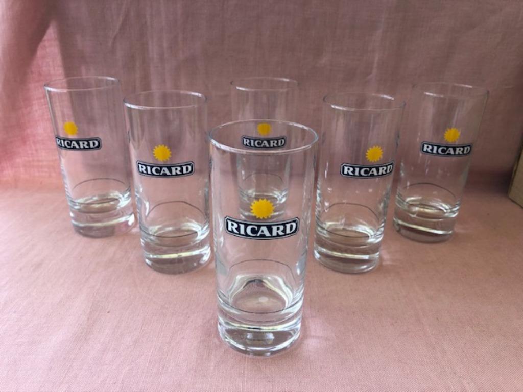 Ricard 6 verres de boisson longue RICARD avec soleil., Collections, Enlèvement ou Envoi, Comme neuf, Ustensile
