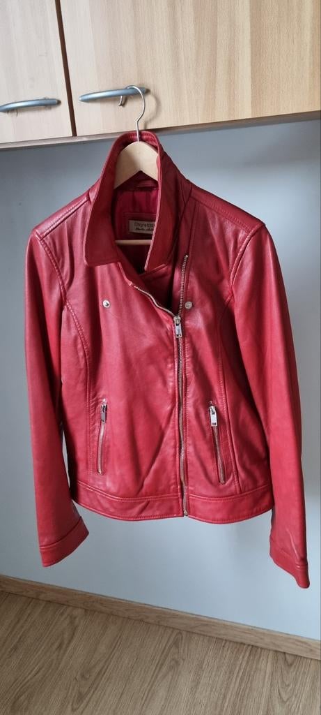 Warm Rood lederen vest merk Chyston- maat M - 100% schapenle, Ophalen, Maat 38/40 (M), Rood