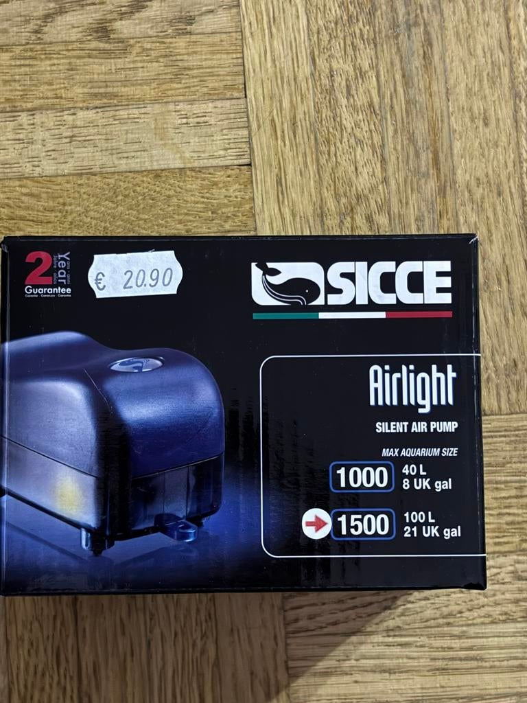 Sicce Luchtpomp Airlight 1500 1x90 l/h NIEUW, Enlèvement ou Envoi, Neuf