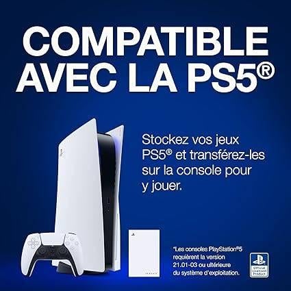Disque dur externe 2 To | PS5 | LIVRAISON GRATUITE, Neuf, -, -, SEAGATE