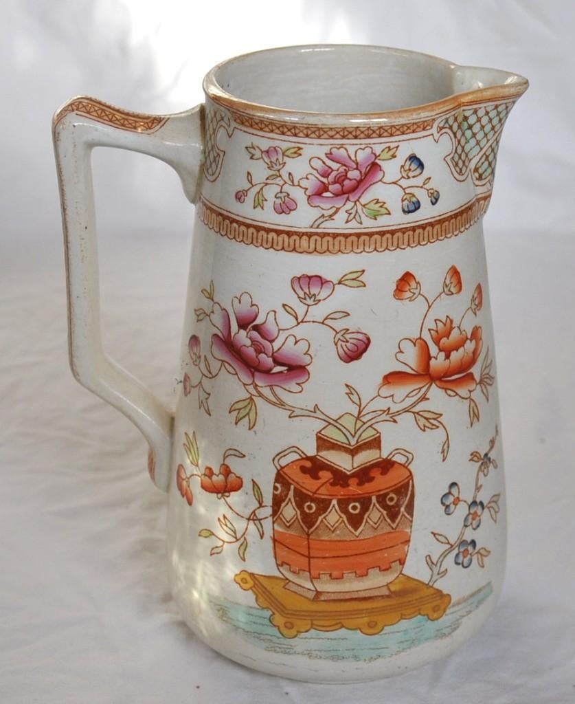 pichet decor asiatique flora petrus regout maastricht, Antiek en Kunst, Antiek | Keramiek en Aardewerk, Ophalen of Verzenden