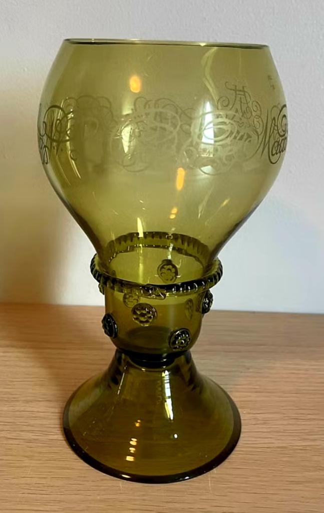 Een antiek  kristal Roemer glas...., Antiquités & Art, Enlèvement