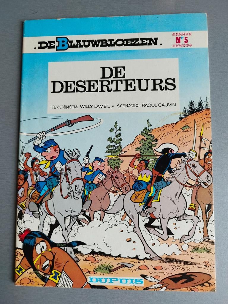 De blauwbloezen 5 De deserteurs Lambil Cauvin, Livres, Une BD, Enlèvement ou Envoi, Utilisé