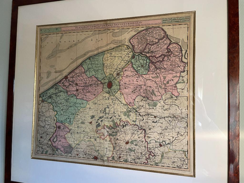 ancienne carte géo environs de Brugge 1680, Livres, Belgique, Enlèvement, Utilisé, Nicolas Visser