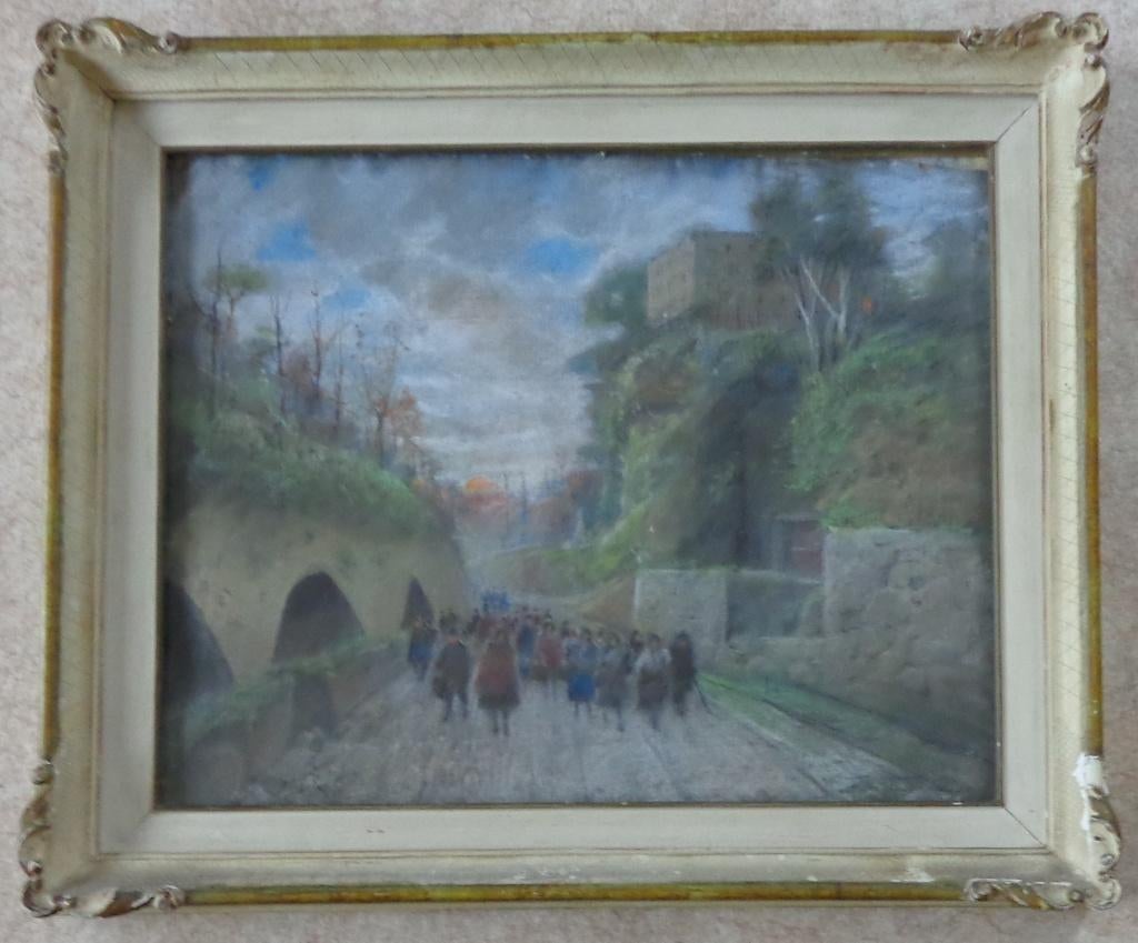 NICOLA FABBRICATORE / POSILLIPO / ORIGINEEL / 51x61cm KADER, Enlèvement ou Envoi