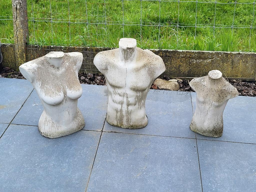 Bustes in beton, Ophalen, Gebruikt, Beton, Mensenbeeld