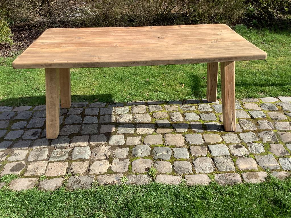 Prachtige robuuste massief eiken eettafel, Huis en Inrichting, Ophalen, Zo goed als nieuw